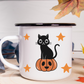 Halloween Black Cat Camping Mug - Spooky Beverage Companion