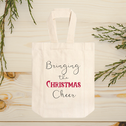 Bringing the Christmas Cheer (Double Wine Tote Bag)