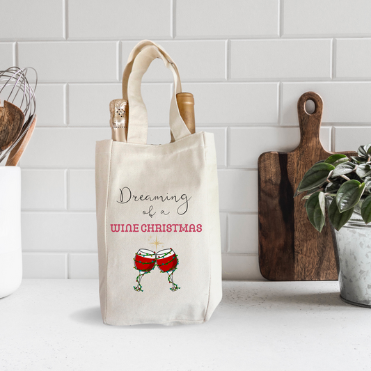 Dreaming of a Wine Christmas (Double Wine Tote Bag)