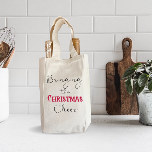 Bringing the Christmas Cheer (Double Wine Tote Bag)