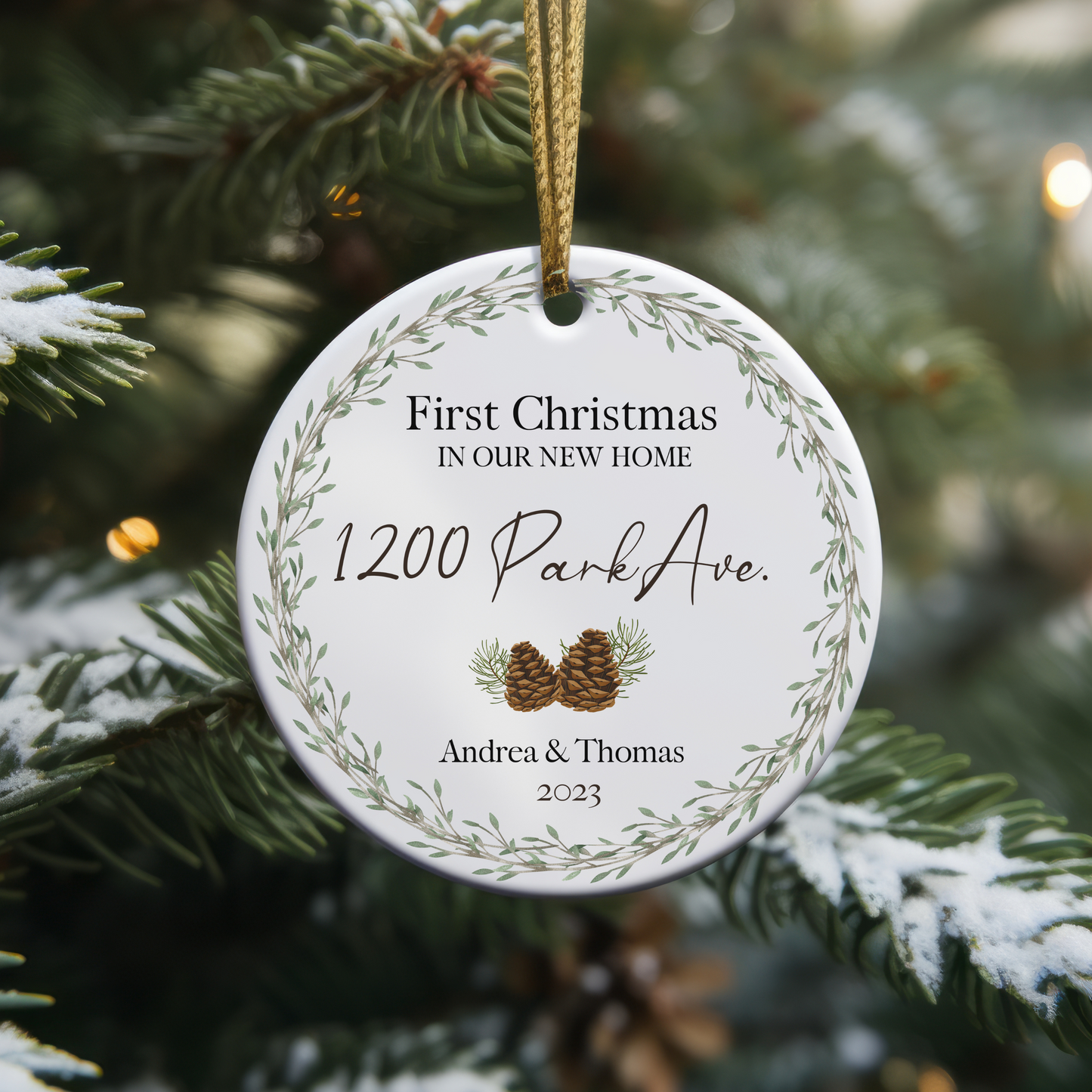 Personalized New Home Christmas Acorn Ornament