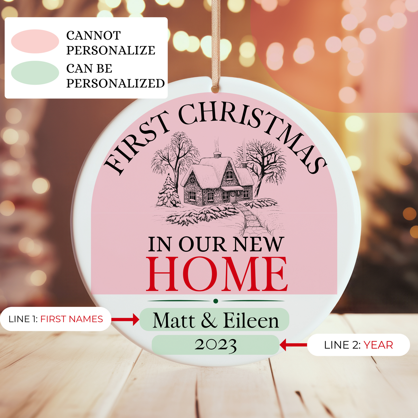 Our First Christmas in Our New Home | Custom Ceramic Ornament