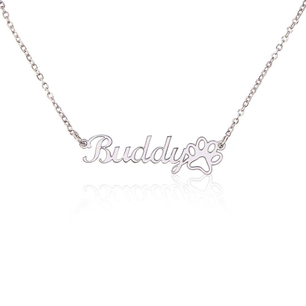 CustomizeMe-Paw Print Name Necklace (No Message Card)