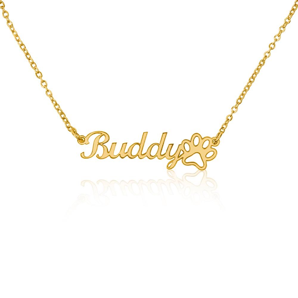 CustomizeMe-Paw Print Name Necklace (No Message Card)