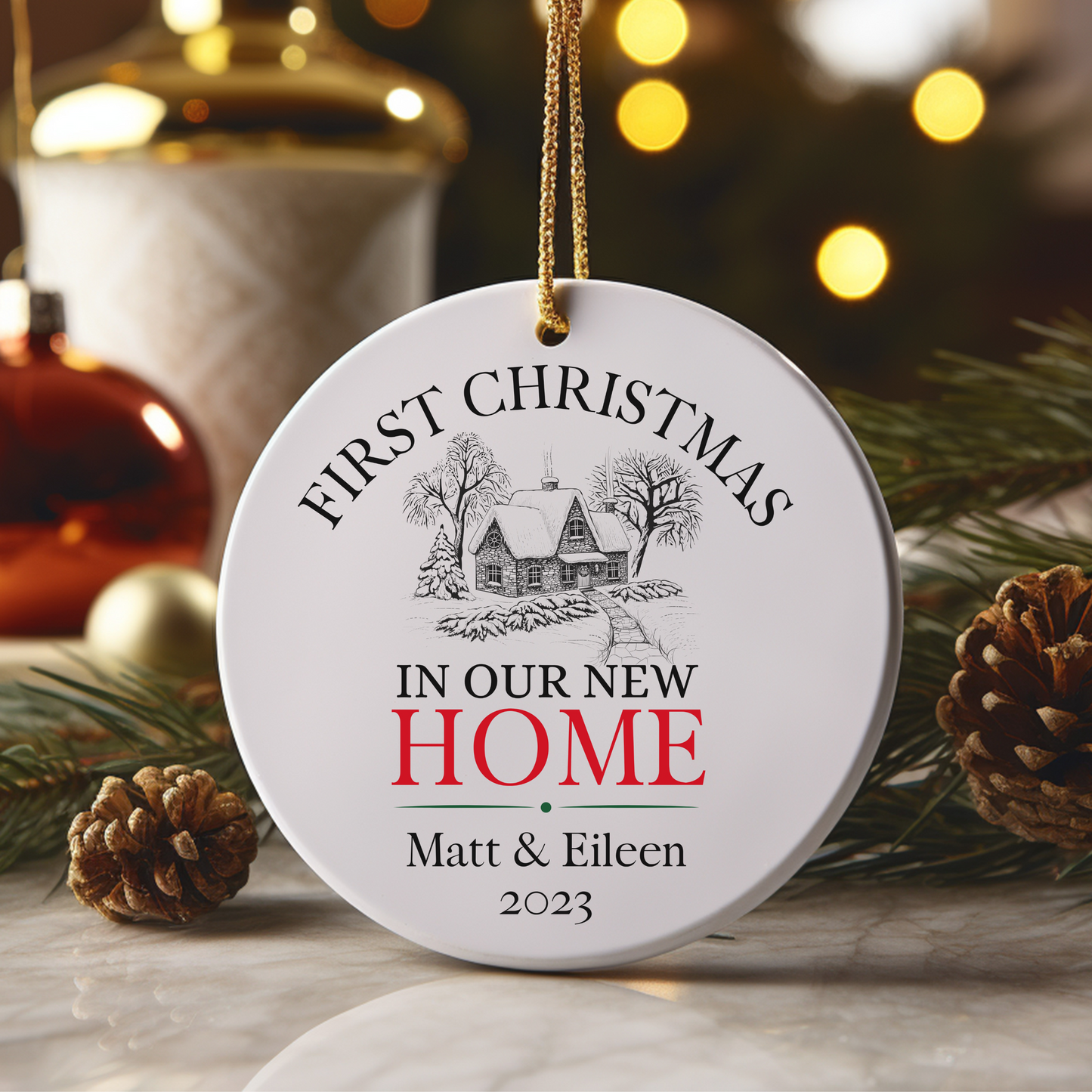 Our First Christmas in Our New Home | Custom Ceramic Ornament