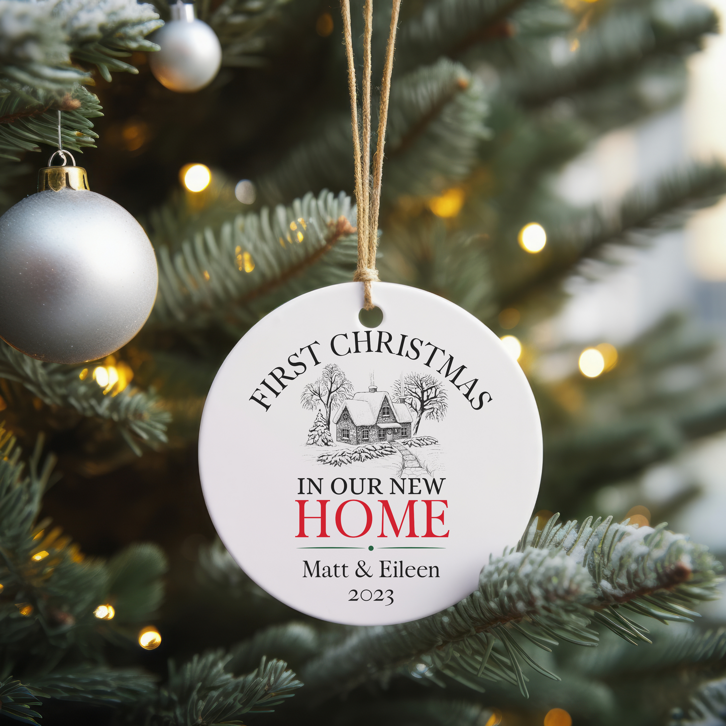 Our First Christmas in Our New Home | Custom Ceramic Ornament