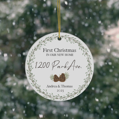 Personalized New Home Christmas Acorn Ornament