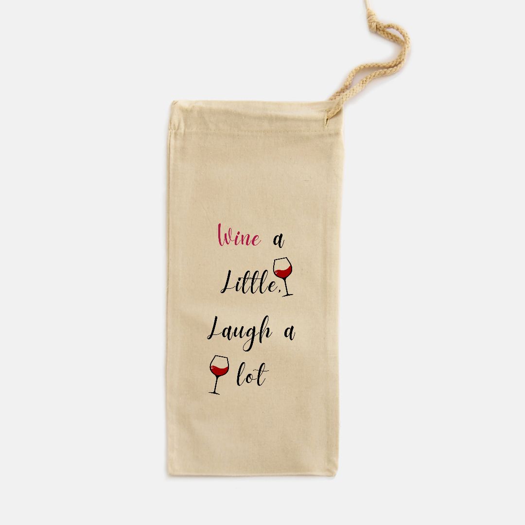 Wine a Little, Laugh a Lot - Wine Bag (Red) Helenity Gift Shop