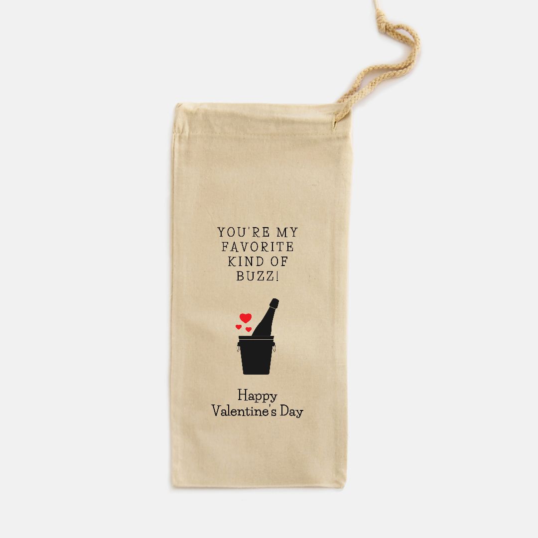 You're My Favorite Kind of Buzz! - Valentine's Day Wine Tote Bag Helenity Gift Shop
