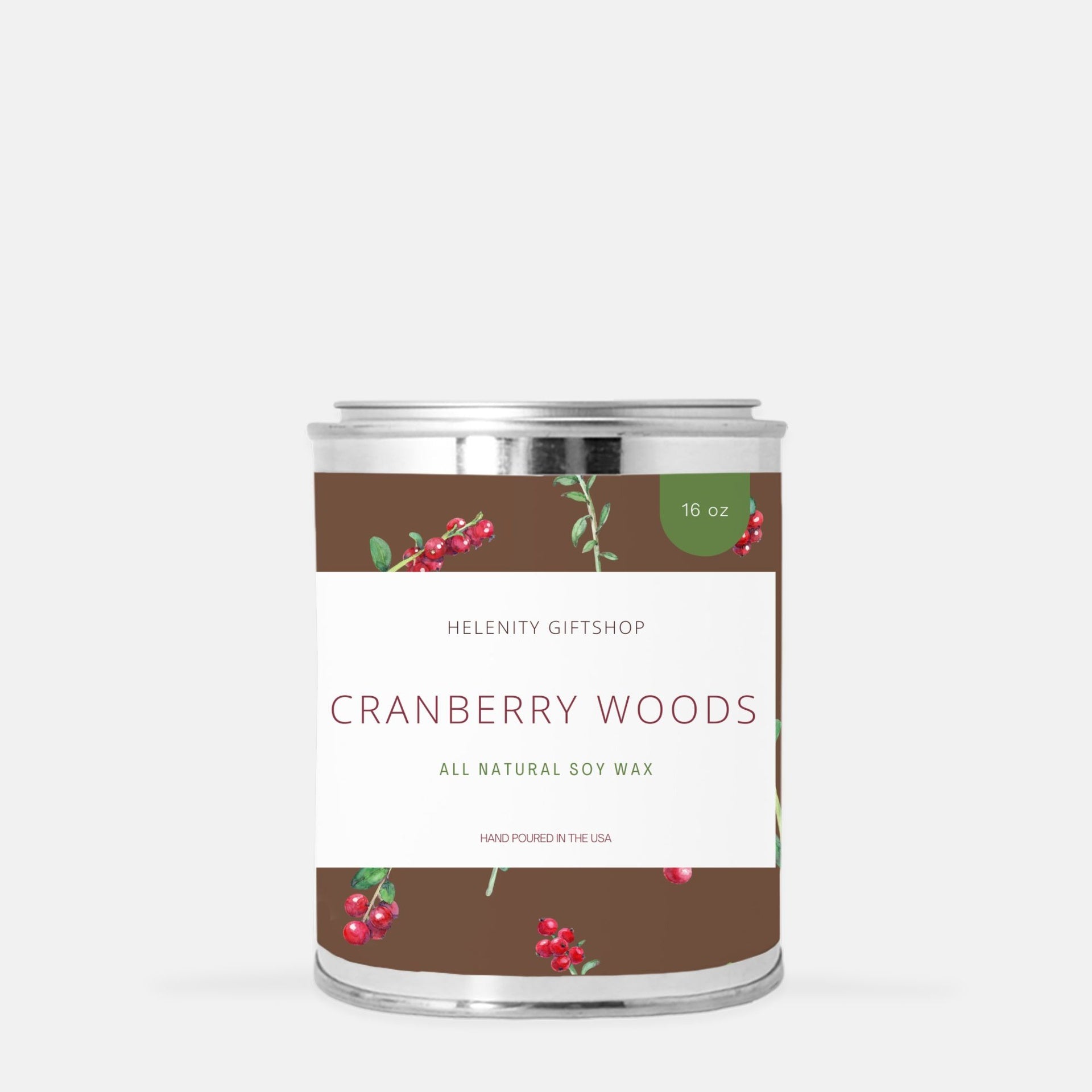 Cranberry Woods Paint Can Candle 16oz Helenity Gift Shop