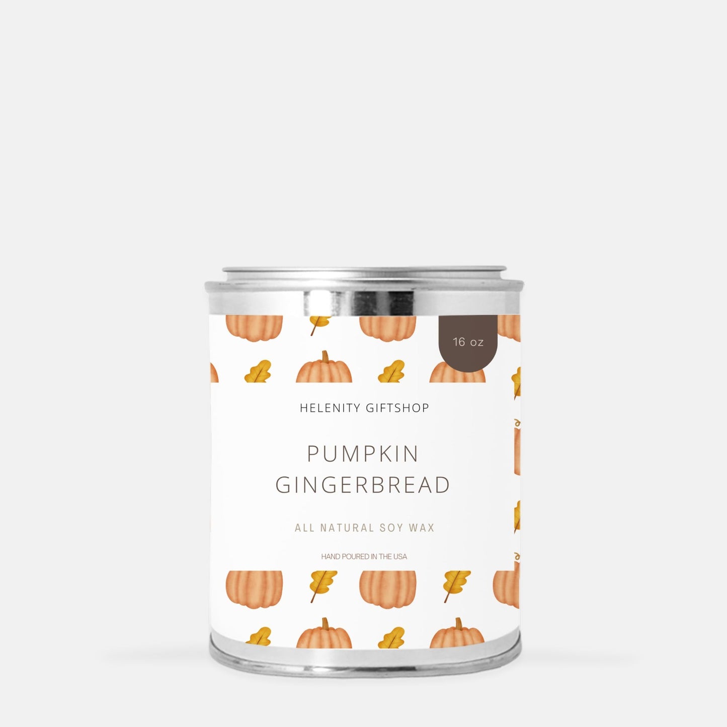 Pumpkin Gingerbread Paint Can Candle 16oz Helenity Gift Shop