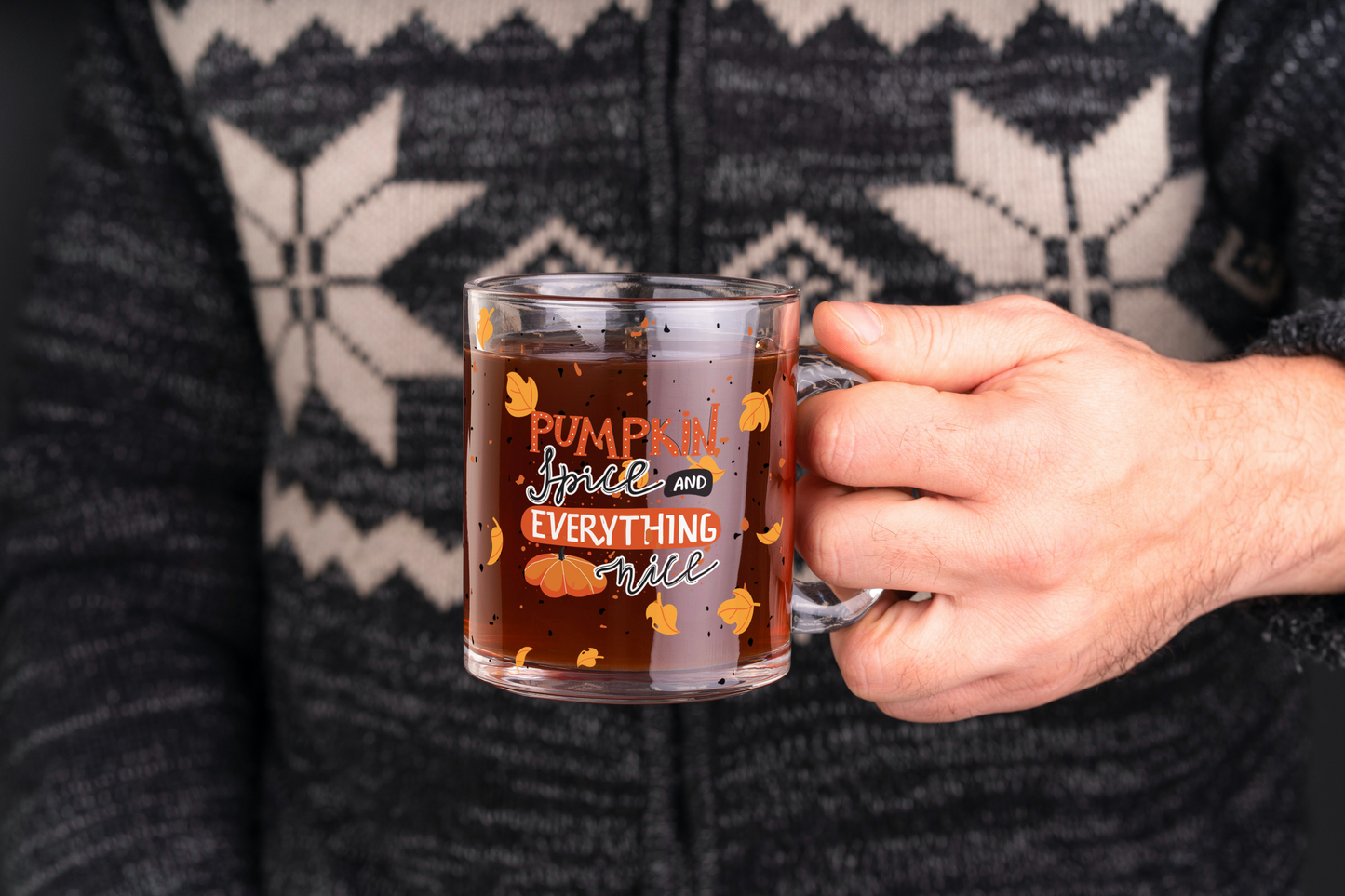 Pumpkin Spice and Everything Nice Glass Mug Helenity Gift Shop