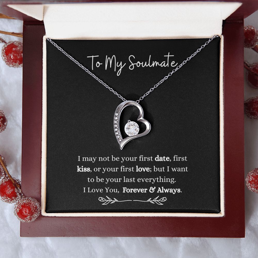 To My Soulmate | Forever Love Necklace 14k White Gold Finish / Luxury Box Helenity Gift Shop