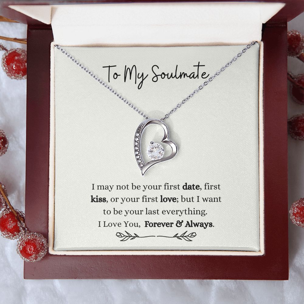 To My Forever & Always Soulmate | Forever Love Necklace 14k White Gold Finish / Luxury Box Helenity Gift Shop