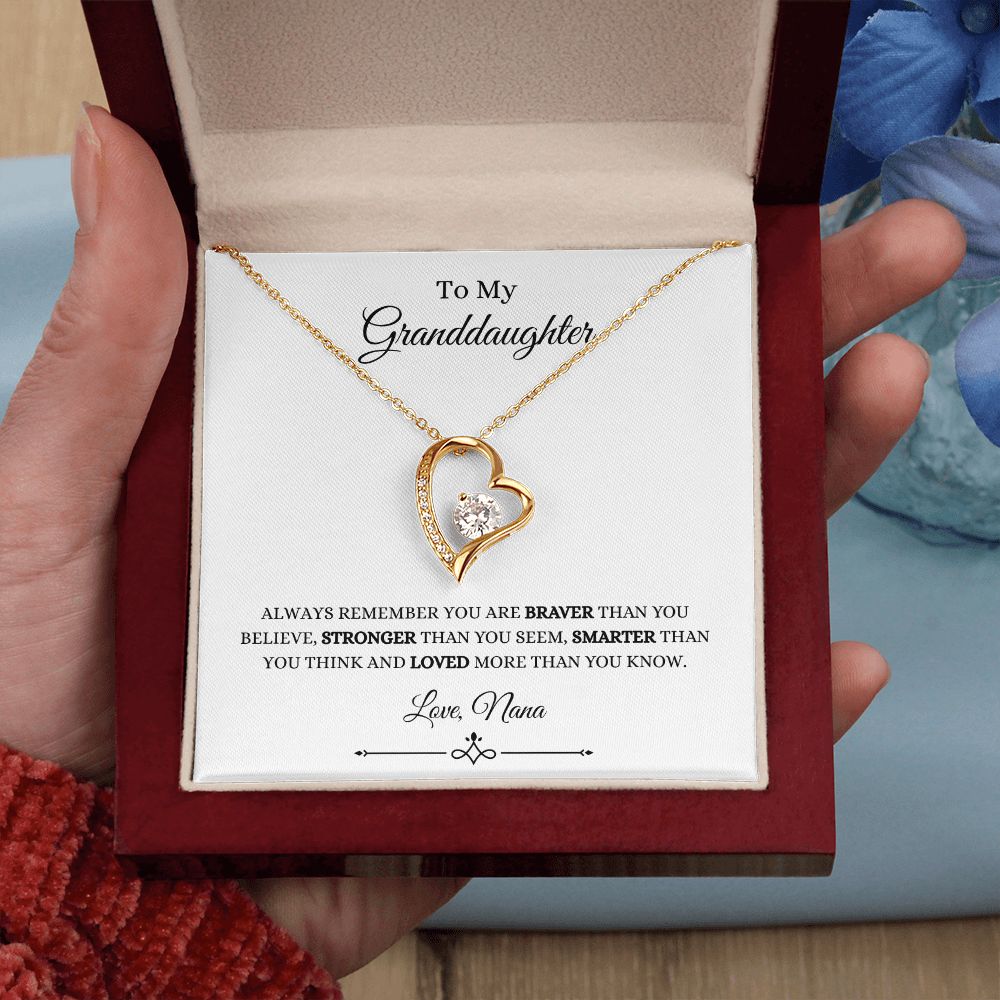 To My Granddaughter, You are Braver than You Believe | Forever Love Necklace Helenity Gift Shop