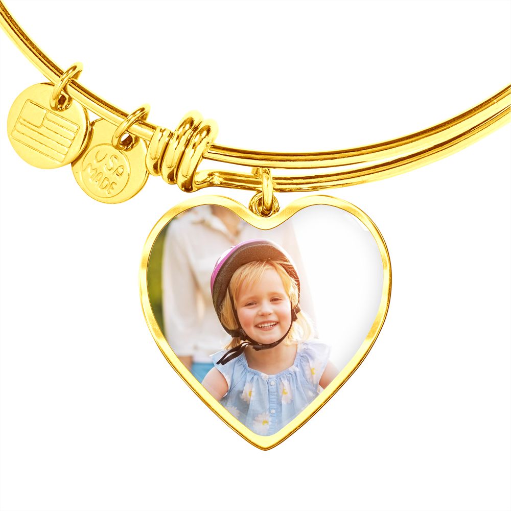 CustomizeMe-Heart Pendant Bangle Heart Pendant Gold Bangle / No Helenity Gift Shop