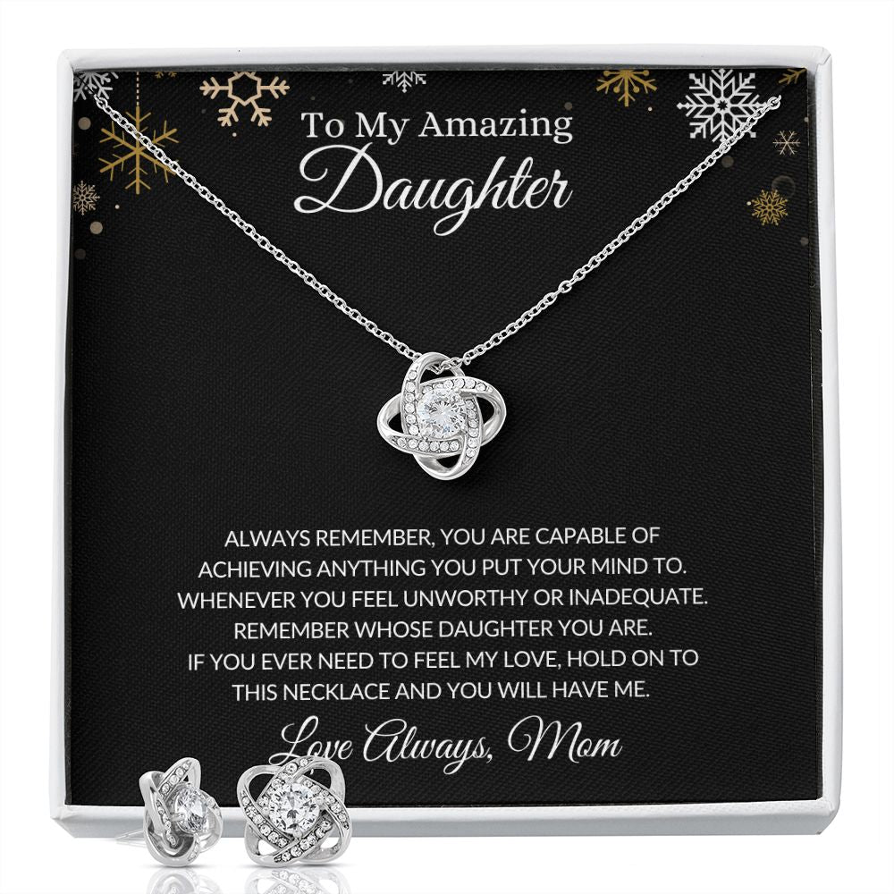 To My Amazing Daughter | Love Knot Earring & Necklace Set Helenity Gift Shop