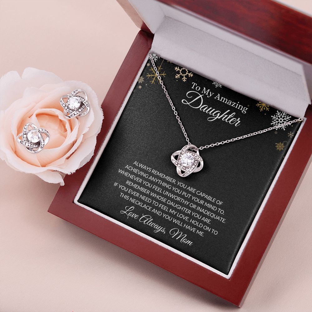 To My Amazing Daughter | Love Knot Earring & Necklace Set Helenity Gift Shop