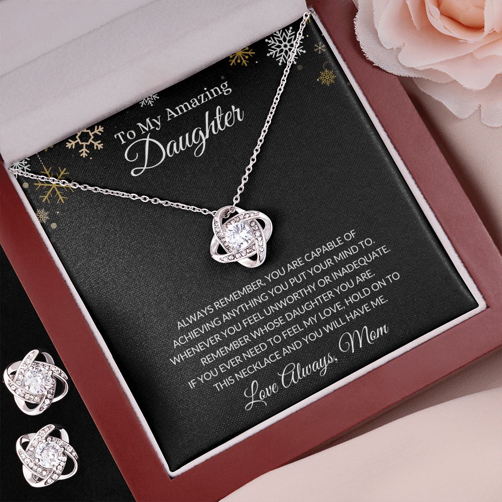 To My Amazing Daughter | Love Knot Earring & Necklace Set Helenity Gift Shop