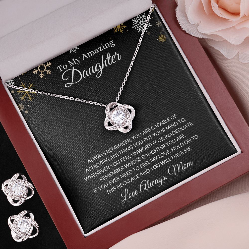 To My Amazing Daughter | Love Knot Earring & Necklace Set Helenity Gift Shop