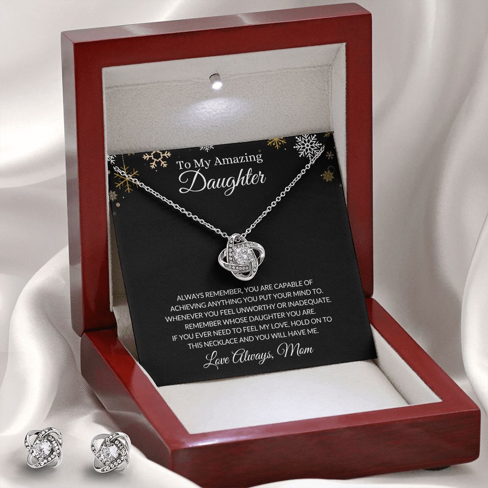 To My Amazing Daughter | Love Knot Earring & Necklace Set Helenity Gift Shop