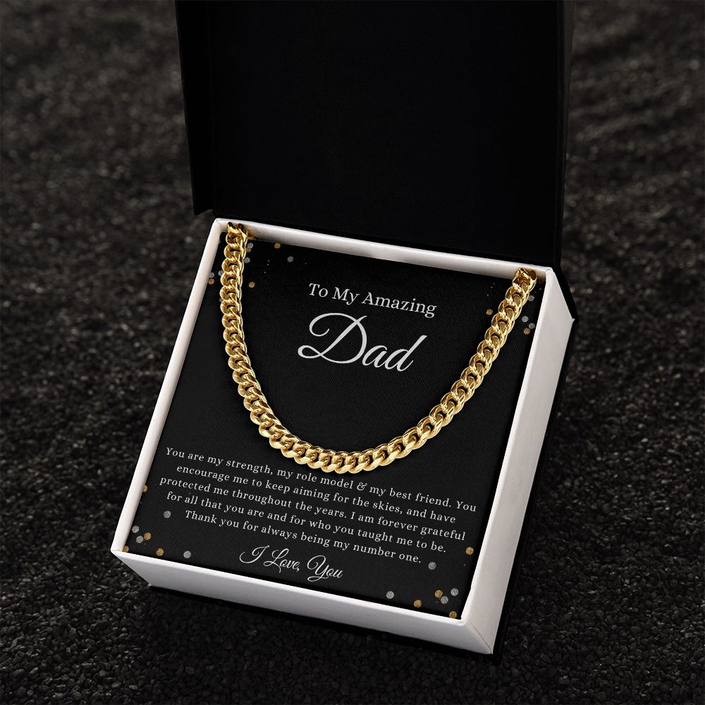 To My Amazing Dad, You are my Strength Cuban Link Chain Helenity Gift Shop