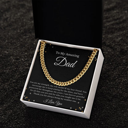 To My Amazing Dad, You are my Strength Cuban Link Chain Helenity Gift Shop
