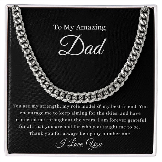 To My Amazing Dad | Cuban Link Chain Stainless Steel / Standard Box Helenity Gift Shop