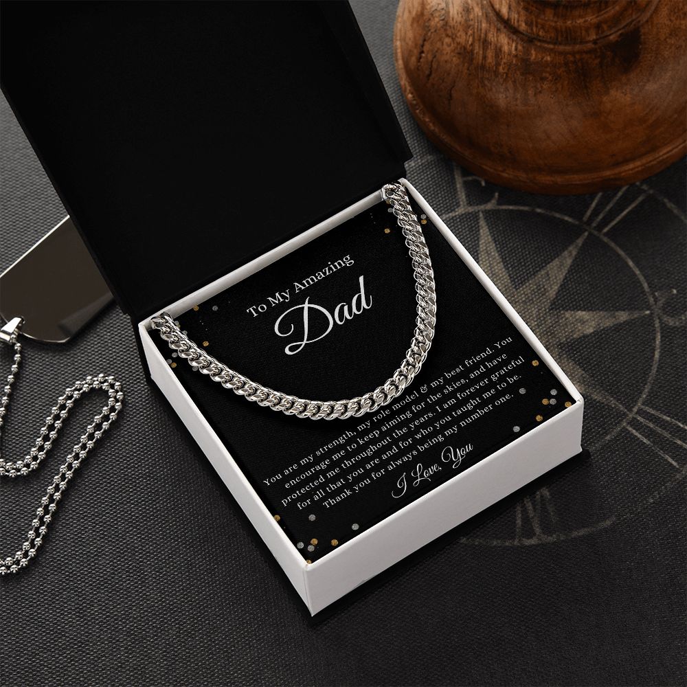 To My Amazing Dad, You are my Strength Cuban Link Chain Helenity Gift Shop