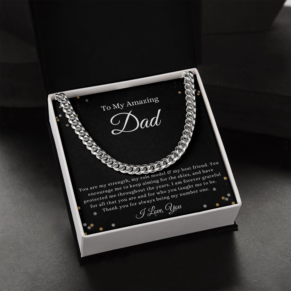 To My Amazing Dad, You are my Strength Cuban Link Chain Helenity Gift Shop