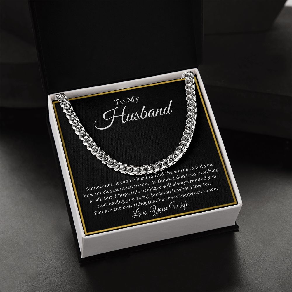 To My Husband Your What I Live For | Cuban Link Chain Helenity Gift Shop