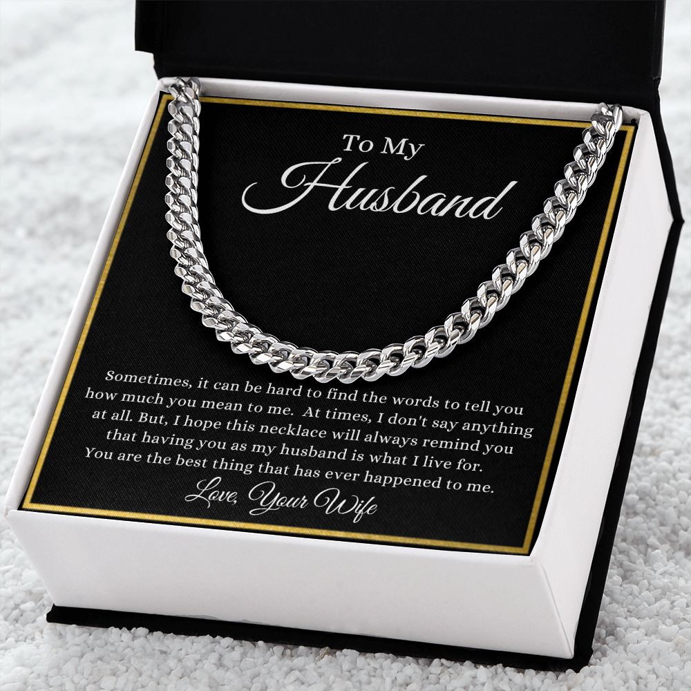 To My Husband Your What I Live For | Cuban Link Chain Helenity Gift Shop