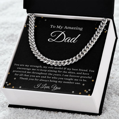 To My Amazing Dad, You are my Strength Cuban Link Chain Helenity Gift Shop