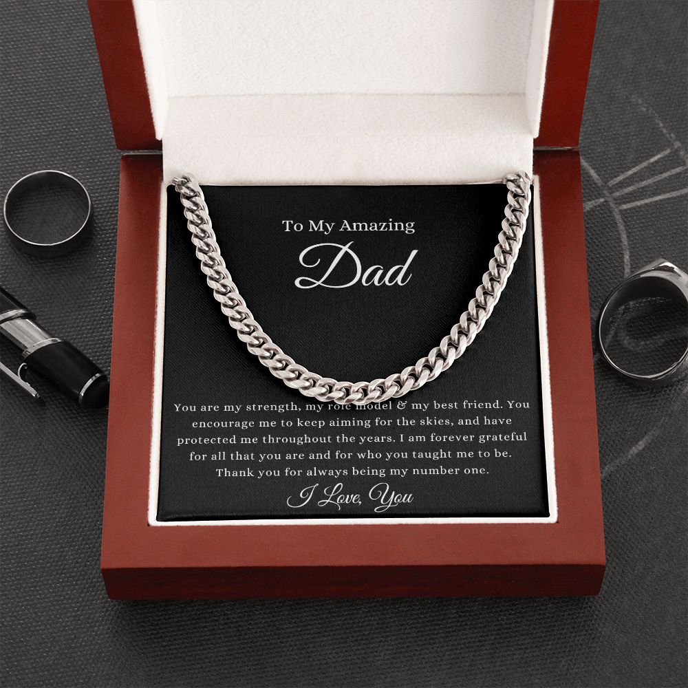 To My Amazing Dad | Cuban Link Chain Stainless Steel / Luxury Box Helenity Gift Shop