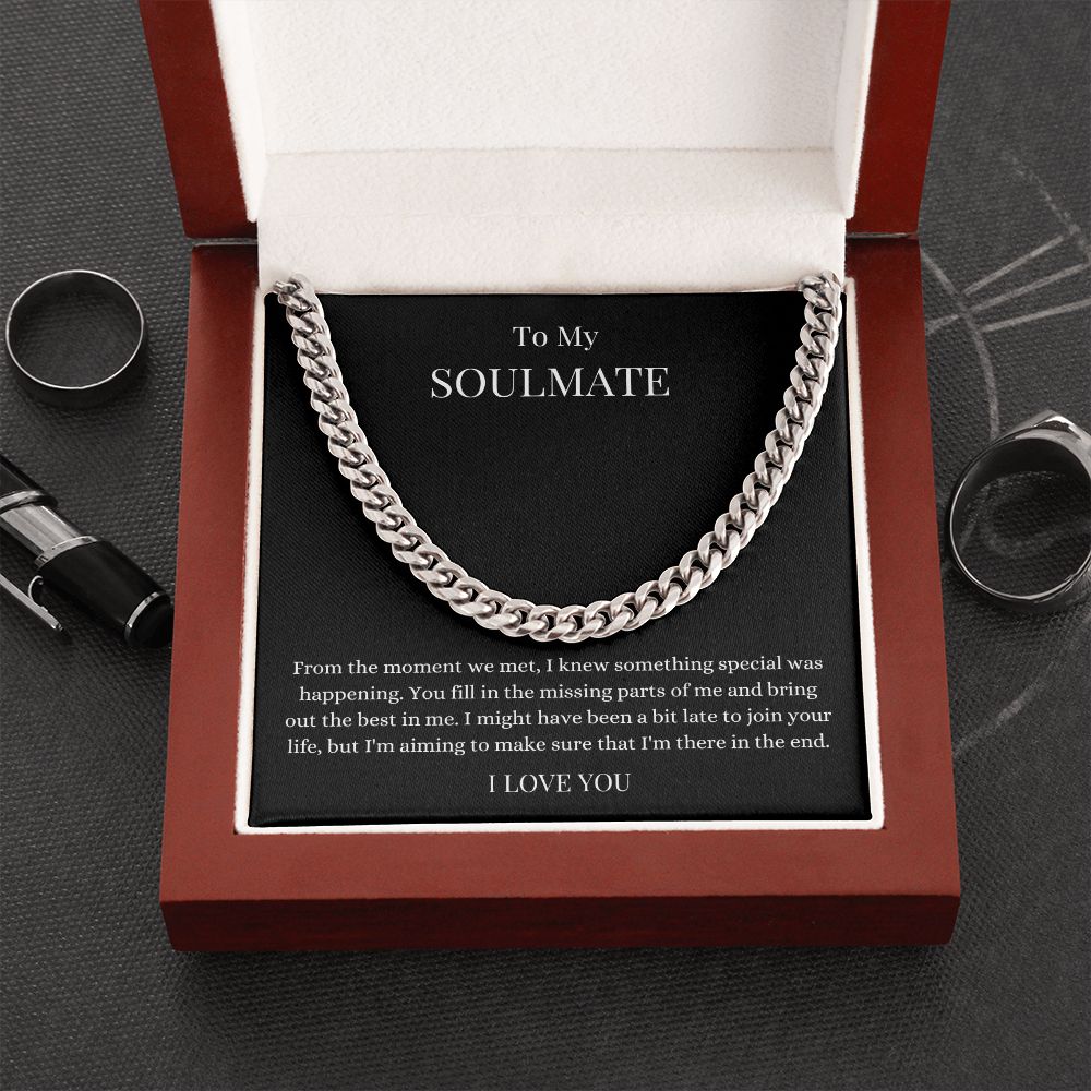 To My Soulmate | Cuban Link Chain Stainless Steel / Luxury Box Helenity Gift Shop