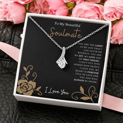 To My Beautiful Soulmate | The Light of my Life | Alluring Beauty Necklace Helenity Gift Shop