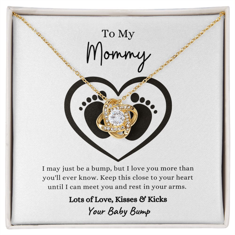 To My Mommy | I Love You More than You'll Ever Know (Love Knot Necklace) 18K Yellow Gold Finish / Standard Box Helenity Gift Shop