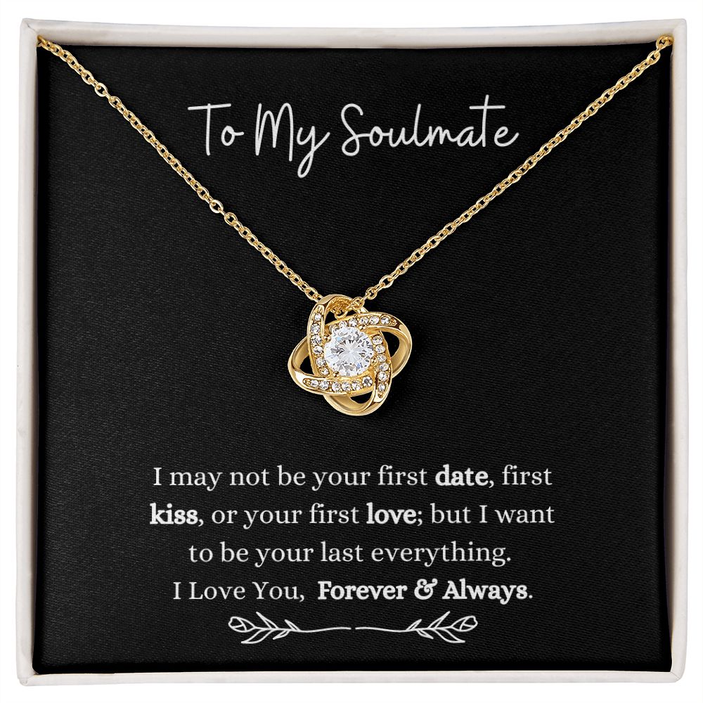 To my Forever Soulmate | Love Knot Necklace 18K Yellow Gold Finish / Standard Box Helenity Gift Shop