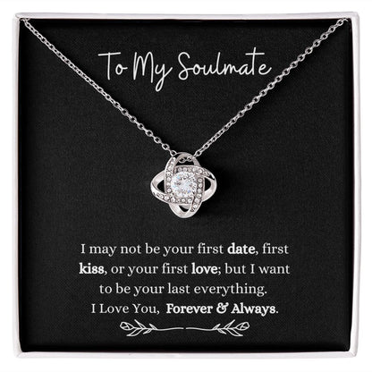 To my Forever Soulmate | Love Knot Necklace 14K White Gold Finish / Standard Box Helenity Gift Shop