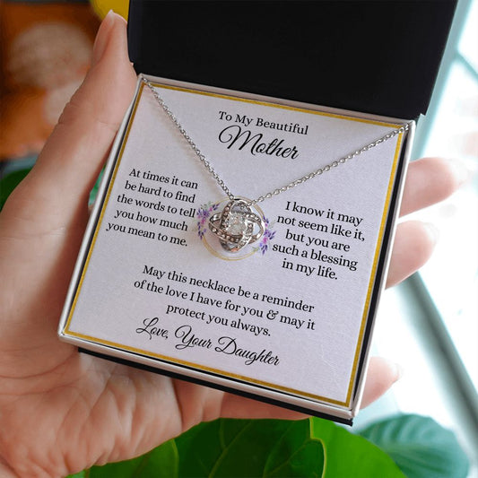 To My Beautiful Mother | Love Knot Necklace Helenity Gift Shop