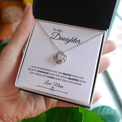 To My Daughter, Love Mum | Love Knot Necklace Helenity Gift Shop