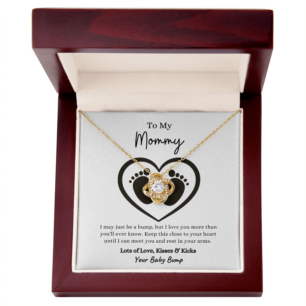 To My Mommy | I Love You More than You'll Ever Know (Love Knot Necklace) 18K Yellow Gold Finish / Luxury Box Helenity Gift Shop