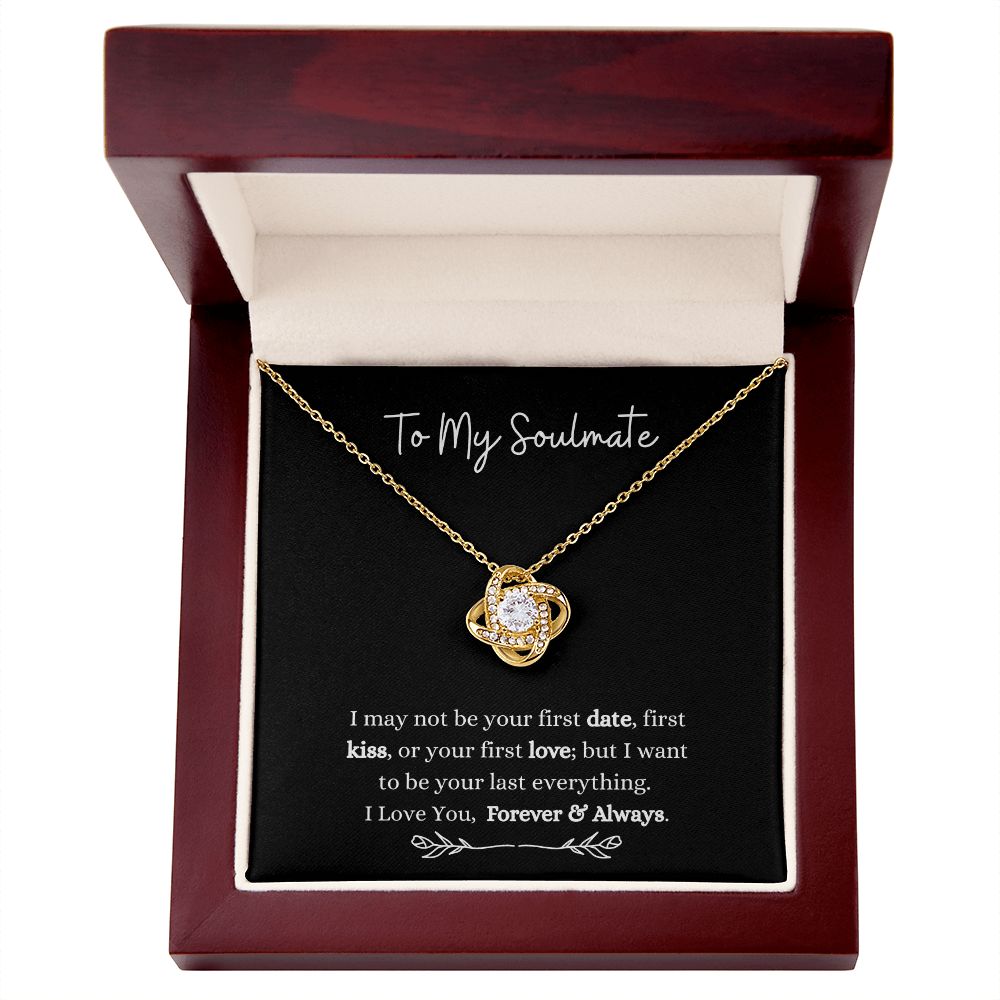 To my Forever Soulmate | Love Knot Necklace 18K Yellow Gold Finish / Luxury Box Helenity Gift Shop