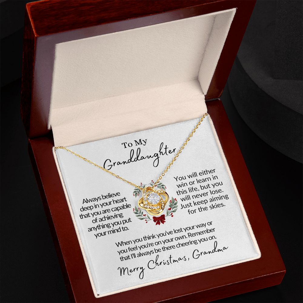 To My Granddaughter (From Grandma) | Love Knot Necklace Helenity Gift Shop