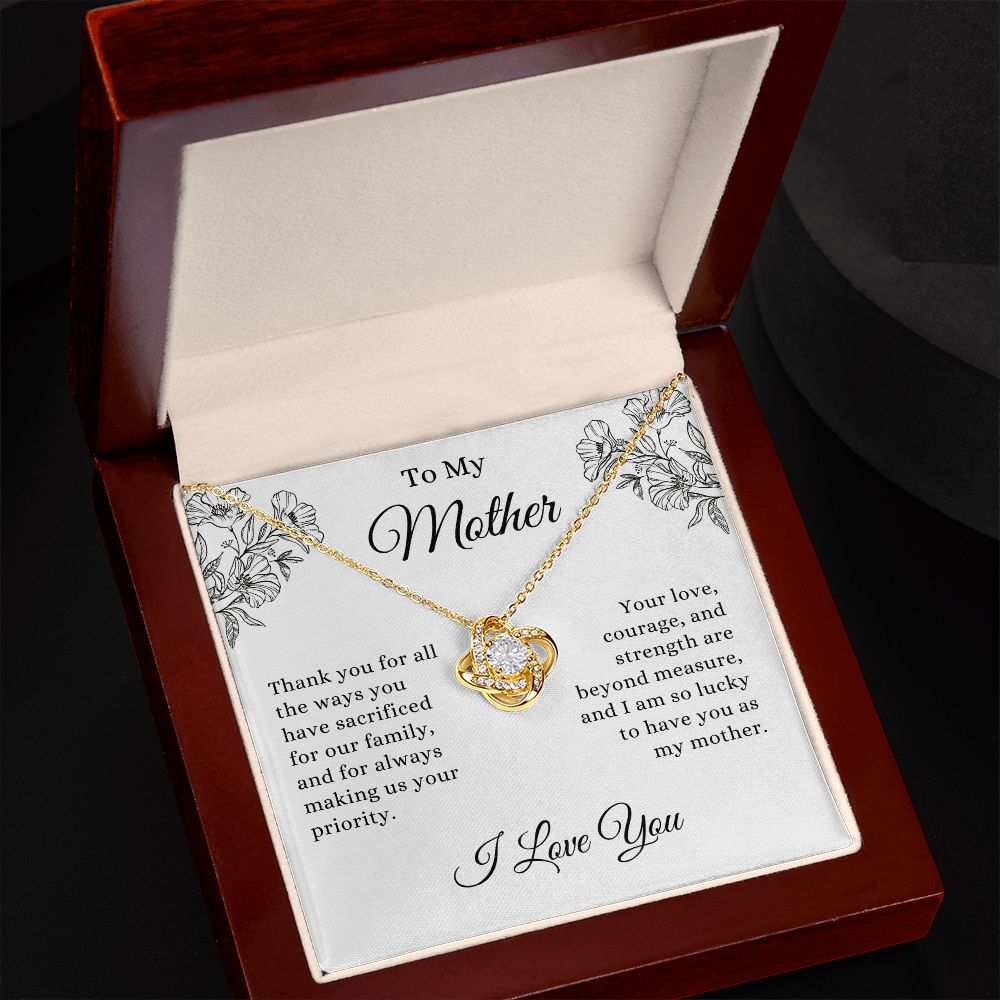 To My Mother, Thank you for all You Do | Love Knot Necklace Helenity Gift Shop