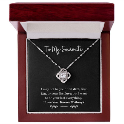 To my Forever Soulmate | Love Knot Necklace 14K White Gold Finish / Luxury Box Helenity Gift Shop