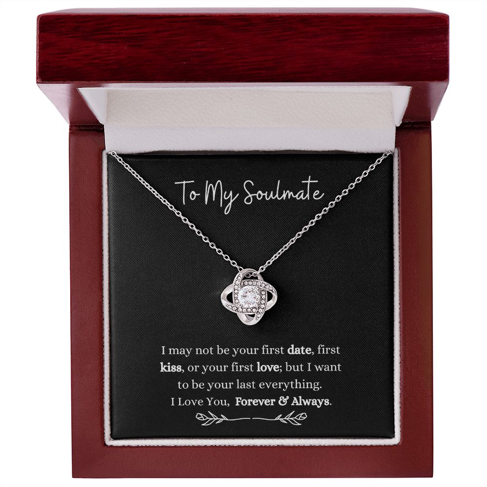 To my Forever Soulmate | Love Knot Necklace 14K White Gold Finish / Luxury Box Helenity Gift Shop