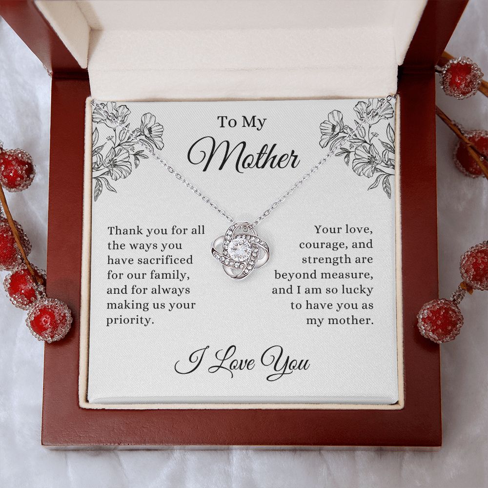 To My Mother, Thank you for all You Do | Love Knot Necklace Helenity Gift Shop