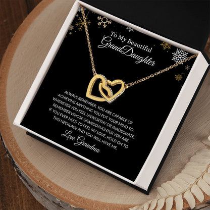 To My Beautiful Granddaughter | You are Capable Interlocking Heart Necklace Helenity Gift Shop