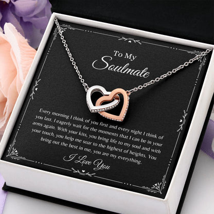 To My Soulmate, You are my Everything | Interlocking Hearts Necklace Helenity Gift Shop